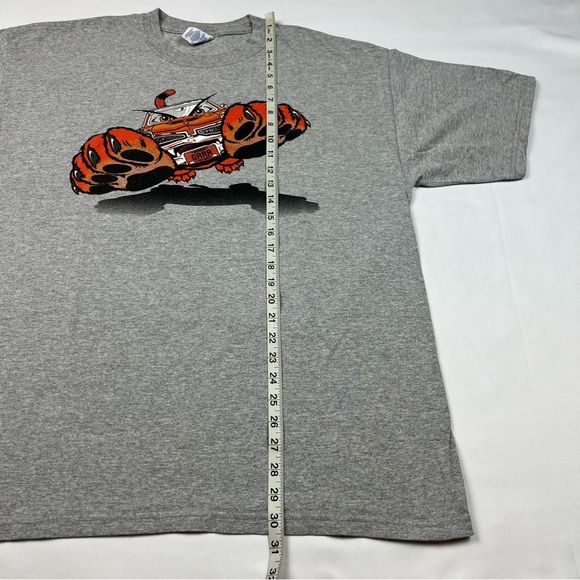 Vtg Pontiac GTO Cheetah Mens T-Shirt XL Y2K Double Sided Grey Hot Rod B7 - Picture 9 of 9